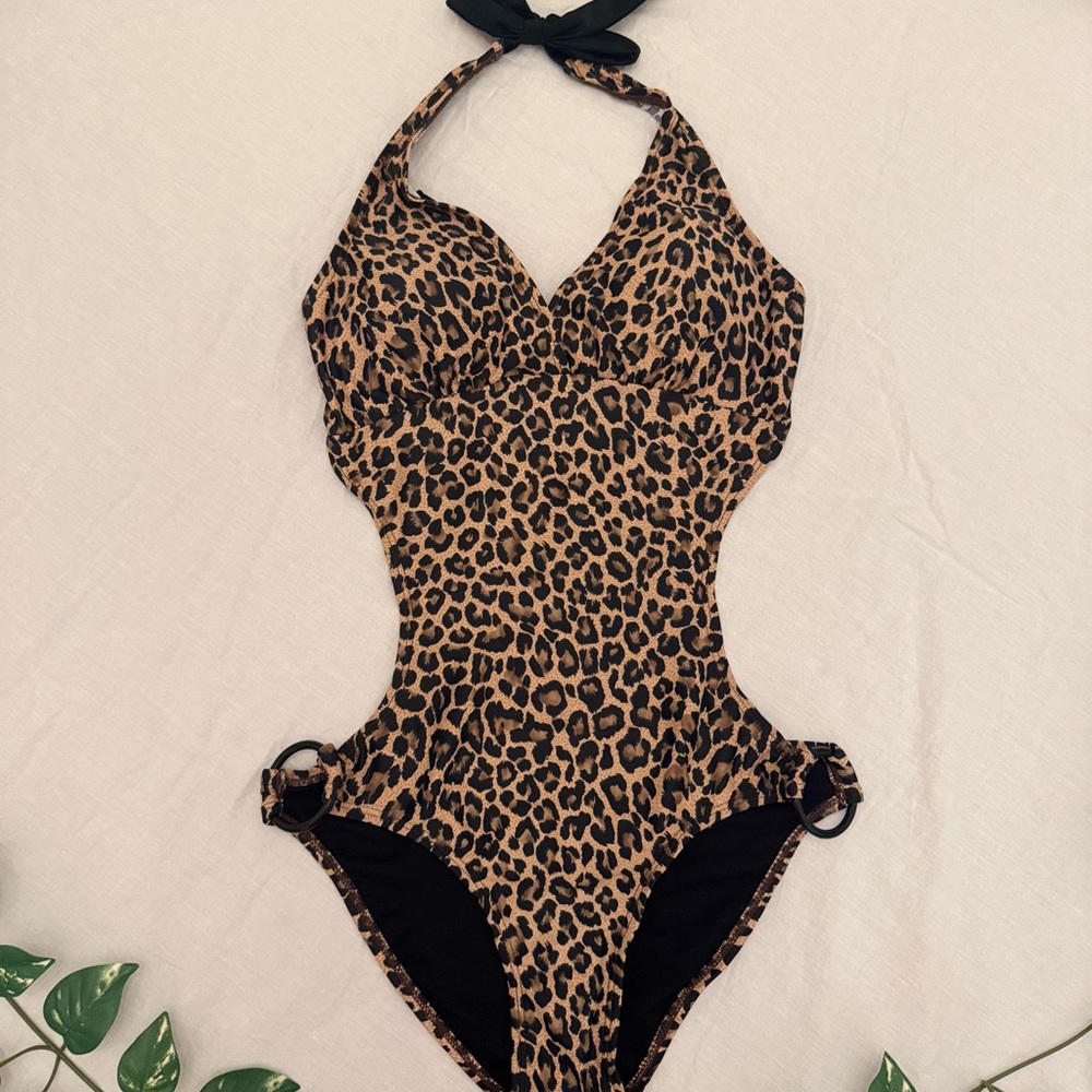 MARINA Leopard Print One Piece Swimsuit Size S and M